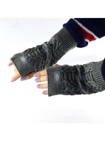 Перчатки-митенки UGG Knit Mitten Grey серые вязаные