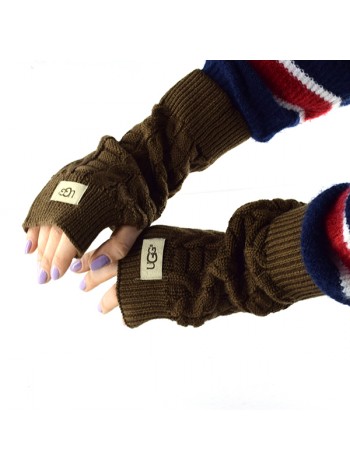 Перчатки-митенки UGG Knit Mitten Brown вязаные