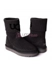 UGG® Classic Rib Knit Logo Boots - Grey