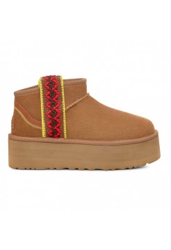 UGG Classic Ultra Mini Braid Platform - Chestnut