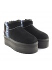 Угги женские UGG Classic Ultra Mini Braid Platform - Black