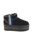 Угги женские UGG Classic Ultra Mini Braid Platform - Black