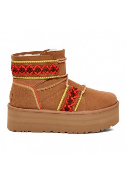 UGG Classic Mini II Braid Platform - Chestnut