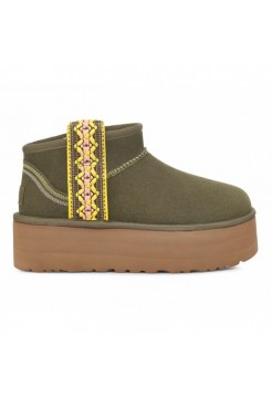 UGG Classic Ultra Mini Braid Platform - Burnt Olive