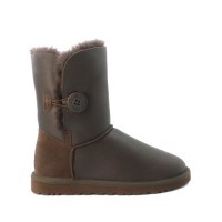 UGG Kids Bailey Button - Chocolate Детские угги с пуговицей шоколадные обливные