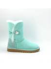 UGG Australia Bailey Bling Aqua Бирюзовые замшевые угги с пуговицей-кристаллом Swarovski