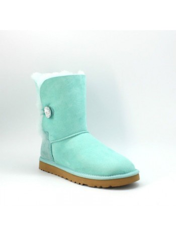 UGG Australia Bailey Bling Aqua Бирюзовые замшевые угги с пуговицей-кристаллом Swarovski