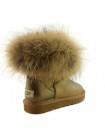 UGG Australia Fur Fox Skin Bronze Угги мини с мехом лисы бронзовые обливные