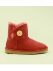 UGG Australia Bailey Mini Dark Red Угги мини с пуговицей темно-красные