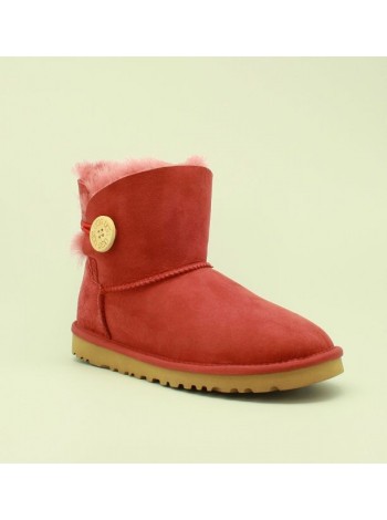 UGG Australia Bailey Mini Dark Red Угги мини с пуговицей темно-красные