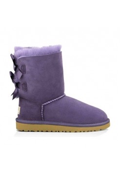 UGG Australia Bailey Bow Kids Petunia Угги с лентами сзади для девочек фиолетовые