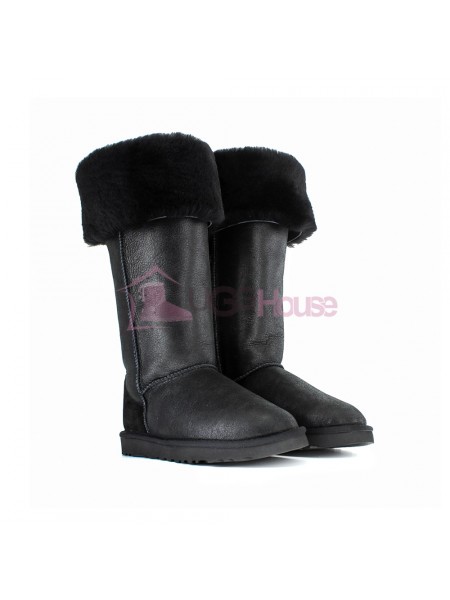 UGG Boots Over The Knee Bailey Button 2 Bomber Black