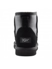 UGG Men's Mini - Metallic Black Мужские угги мини черные обливные
