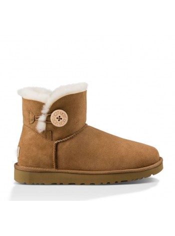UGG Australia Bailey Button Mini II - Chestnut Угги мини с пуговицей и с водоотталкивающей пропиткой Рыжие