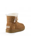 UGG Australia Bailey Button Mini II - Chestnut Угги мини с пуговицей и с водоотталкивающей пропиткой Рыжие
