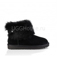 UGG Australia Valentina Black Угги с мехом лисы Валентина Черные