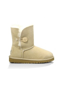 UGG Kids Bailey Button - Sand Бежевые детские угги с пуговичкой