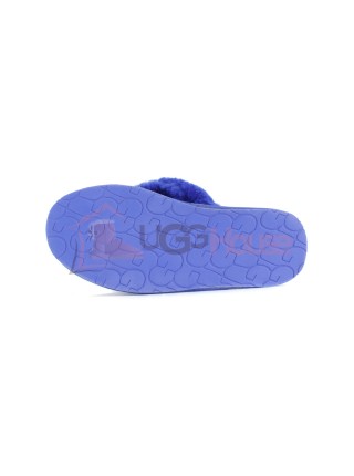 UGG Fluff Flip Flop Blue Вьетнамки с мехом угг синие
