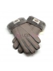Мужские меховые перчатки Leather Grey - 1011