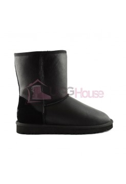 UGG Australia Classic Short Men's Black Metallic Угги классические мужские черные обливные