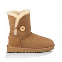 UGG Australia Bailey Button Kids Chestnut Угги детские с одной пуговицей рыжие