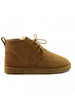 UGG Men's Neumel - Chestnut Угги мини мужские рыжие со шнурками