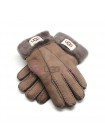 Мужские меховые перчатки Suede Capuccinno - 1010
