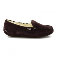 Мокасины женские шоколадные с мехом UGG Moccasins Women Ansley Chocolate