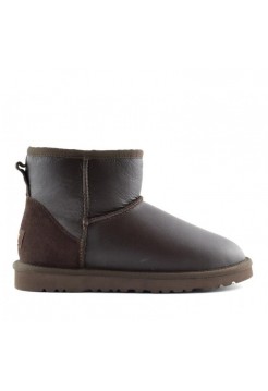 Мужские угги мини шоколадные обливные UGG Men's Mini - Metallic Chocolate