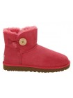 Угги мини с пуговицей красные UGG Australia Bailey Mini Red