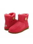 Угги мини с пуговицей красные UGG Australia Bailey Mini Red