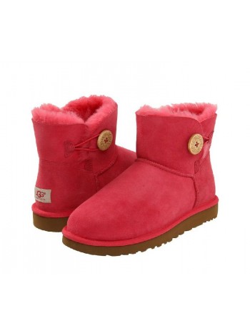 Угги мини с пуговицей красные UGG Australia Bailey Mini Red