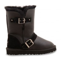 UGG Australia Dylyn Black Угги черные с ремешками обливные